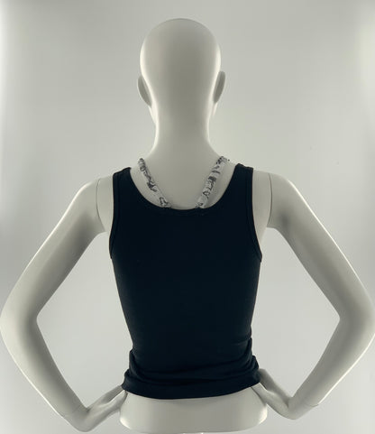 Double Strap Lace Up Tee with Bow-Tie | Black