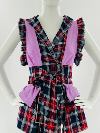 Irish Plaid Belted Top | Lavender