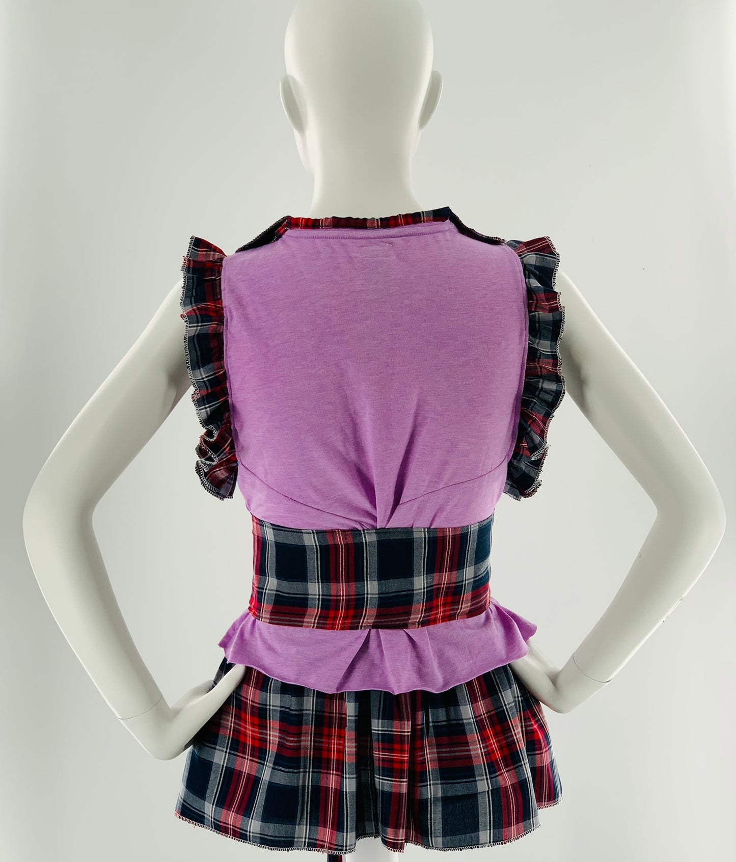 Irish Plaid Belted Top | Lavender