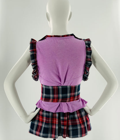 Irish Plaid Belted Top | Lavender