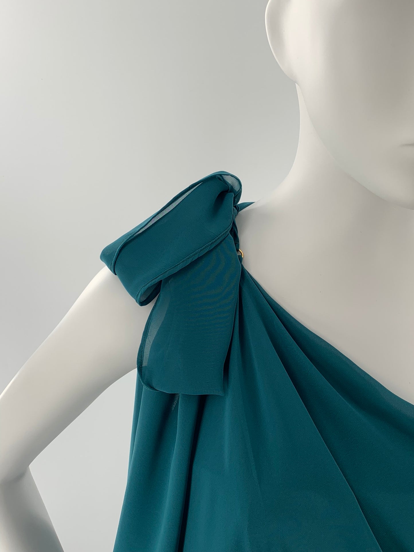 Asymmetrical One Shoulder Multi-Layered Chiffon Dress