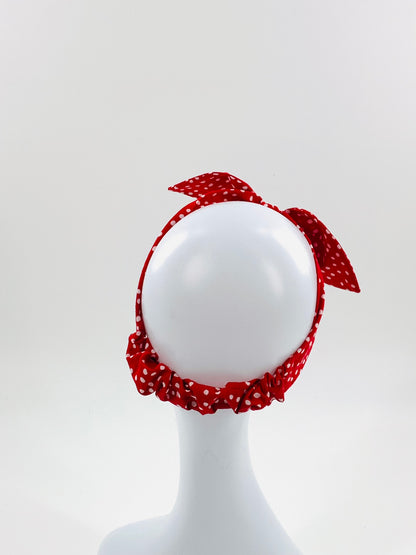 Headbands with Large Bow Detail | White & Red Polka Dot