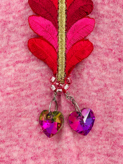 Pink Double Neckline Bodysuit - Jungle Print