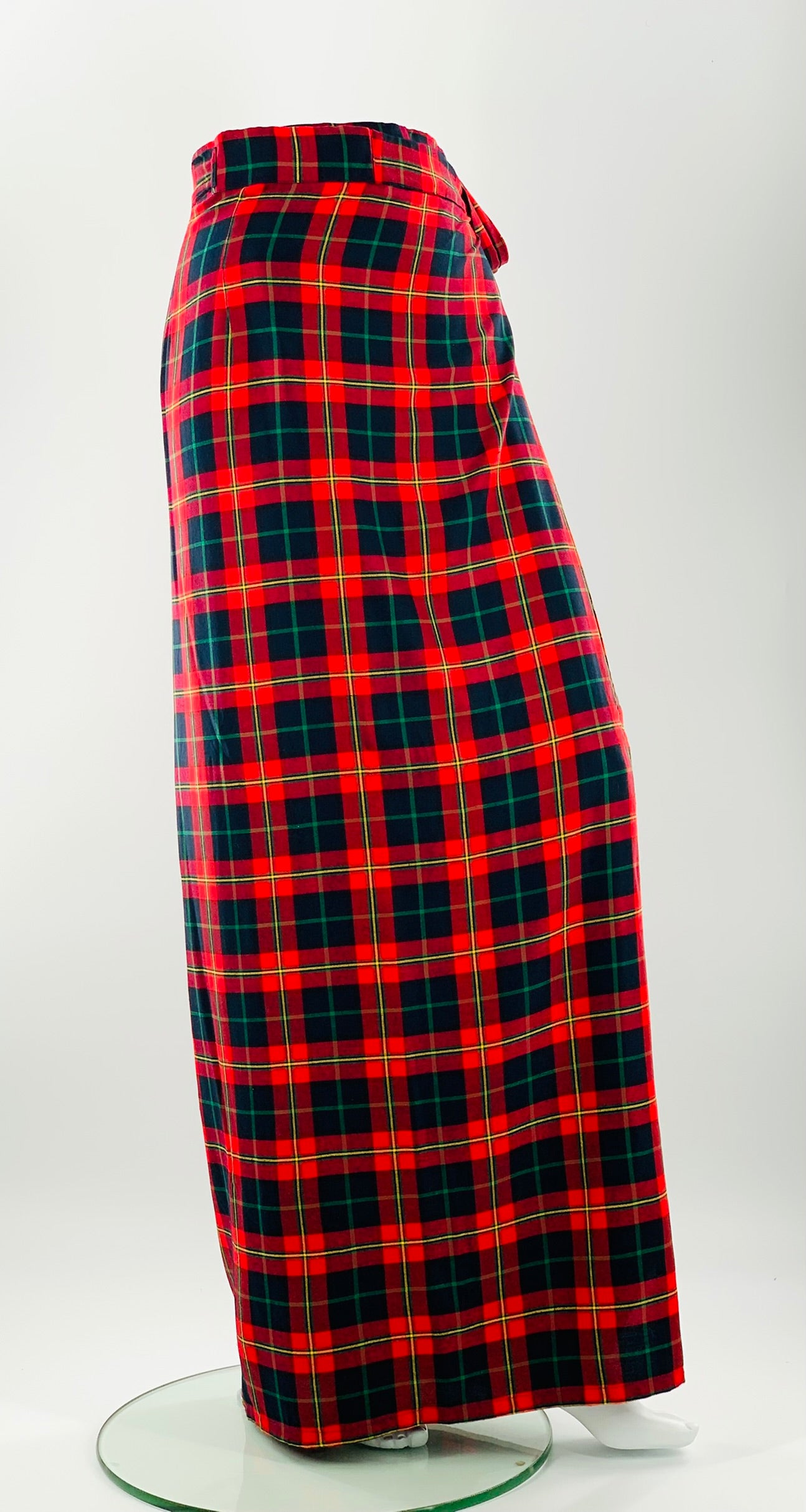 Irish Plaid Wrap Skirt With Long Straps