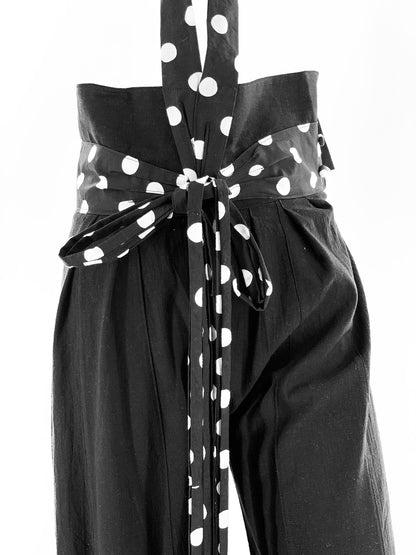 High-Waist Wide Leg Halter Pants |  Black