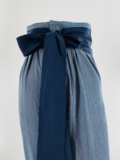 High-Waist Straight Leg  Striped Trousers w/t Wide Linen belt|