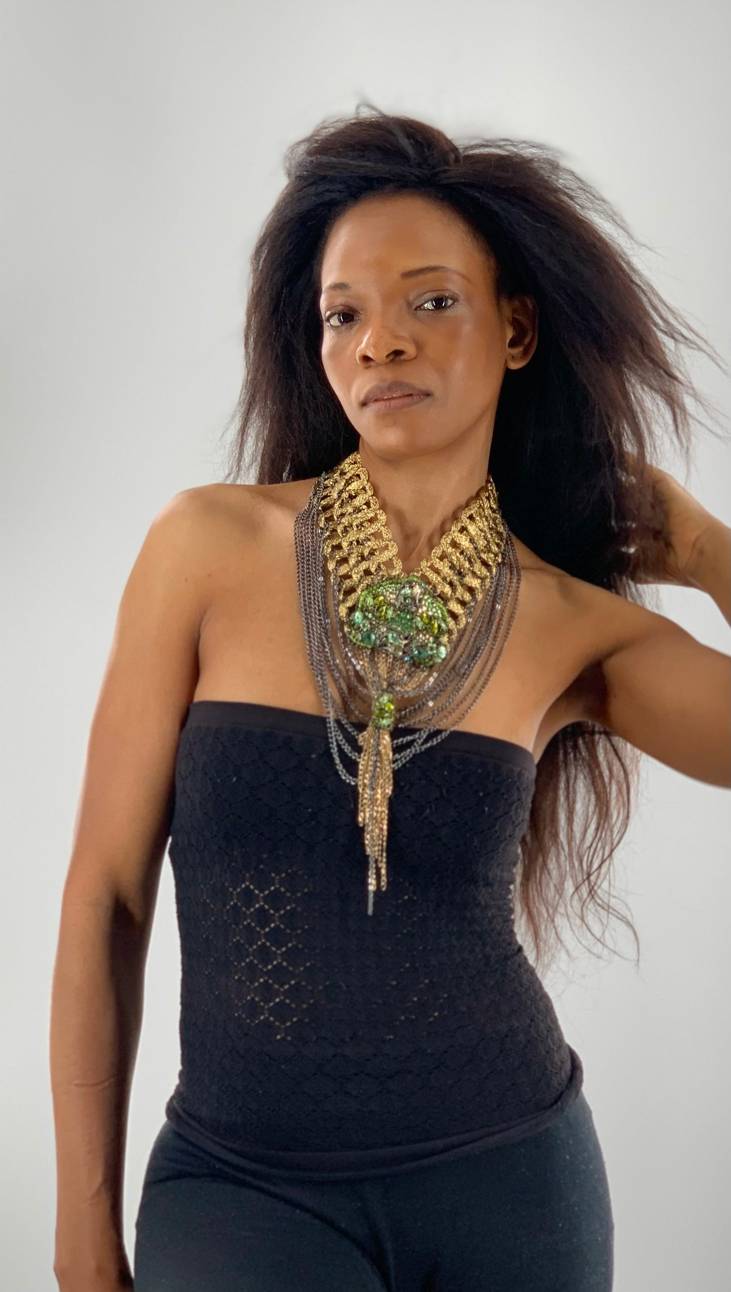 Grecian Layered Necklace With Swarovski Crystals