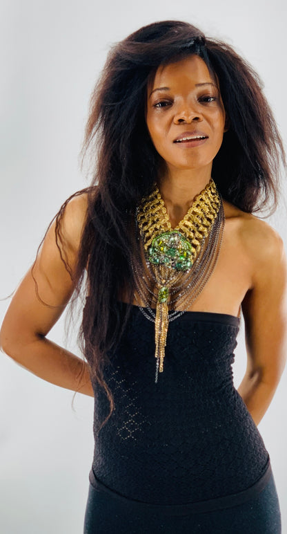 Grecian Layered Necklace With Swarovski Crystals