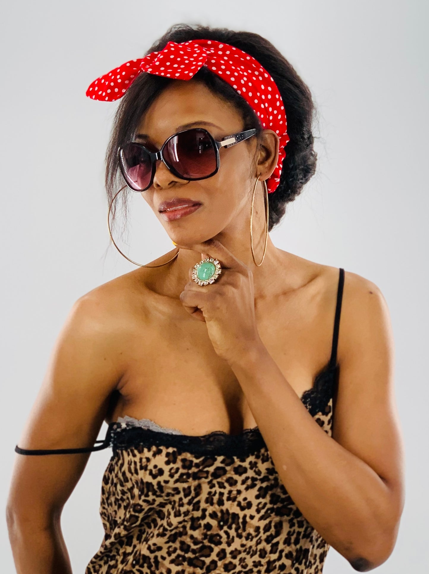 Headbands with Large Bow Detail | White & Red Polka Dot