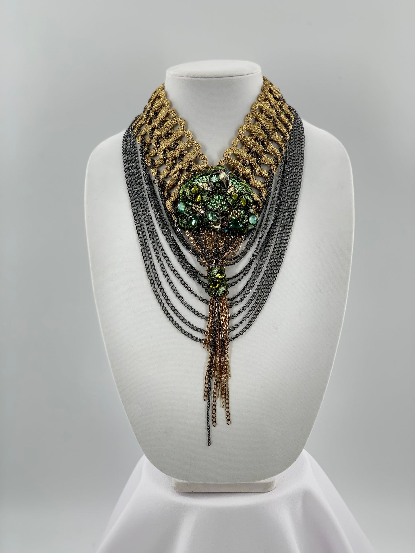 Grecian Layered Necklace With Swarovski Crystals