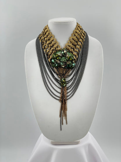 Grecian Layered Necklace With Swarovski Crystals