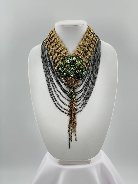 Grecian Layered Necklace With Swarovski Crystals
