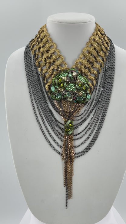 Grecian Layered Necklace With Swarovski Crystals